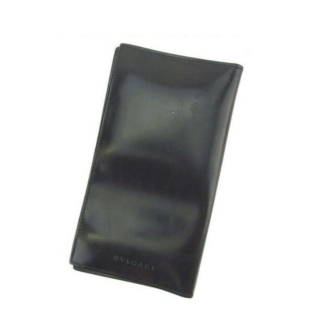 Bvlgari Wallet Purse Long Wallet Black Woman Authentic Used